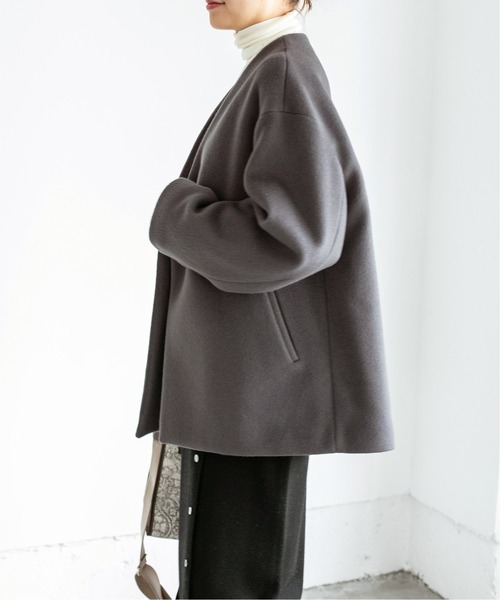 IENA（イエナ）の「MANTECO ショートコート◇（ノーカラーコート