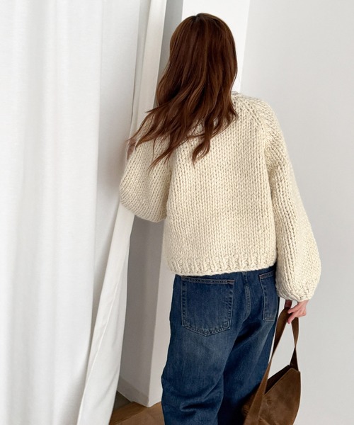 セール】El mar ウール混ローゲージカーディガン（カーディガン/ボレロ