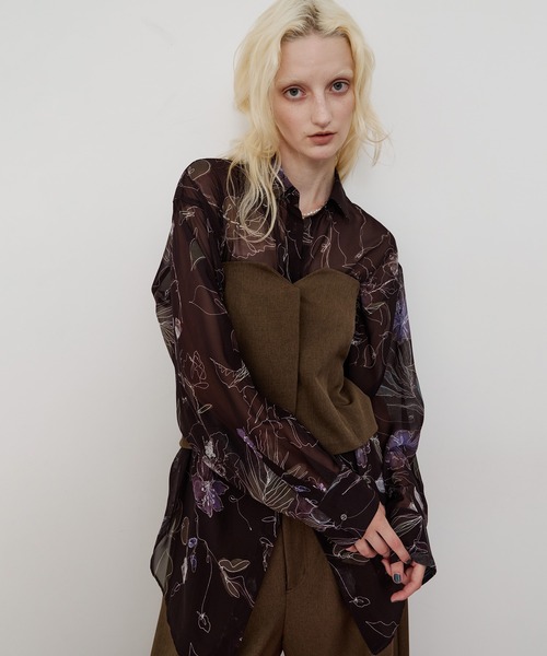 オリジナルvintageフラワープリントリラックスシャツ（シャツ/ブラウス