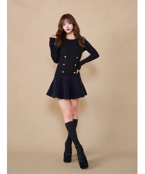 Darich（ダーリッチ）の「ダブルボタンフレアミニワンピース