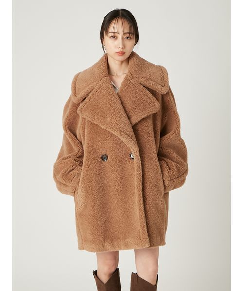 セール】ECOPELボアミドルコート（ムートンコート）｜FRAY I.D（フレイ