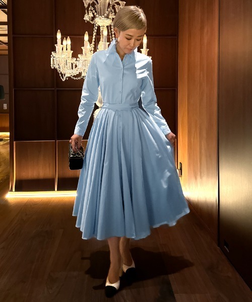 オードリールックエアリーワンピース・長袖（ワンピース）｜JENNE