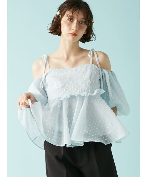 セール】3wayジャガードペプラムビスチェ（シャツ/ブラウス）｜LILY