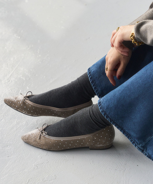 セール】《追加》ポインテッドグリッタードットバレエ（バレエシューズ