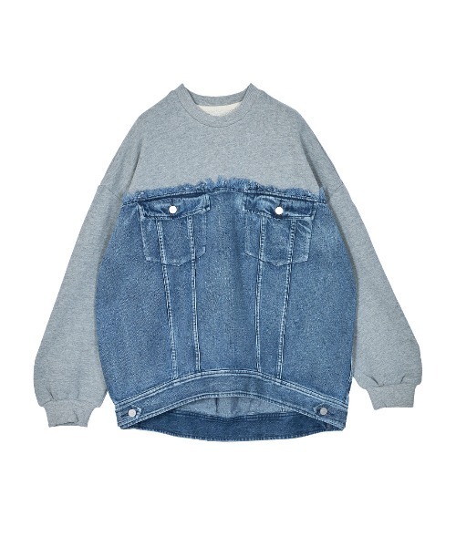 Ameri（アメリ）の「DENIM SWEAT OVER TOP（スウェット）」 - WEAR