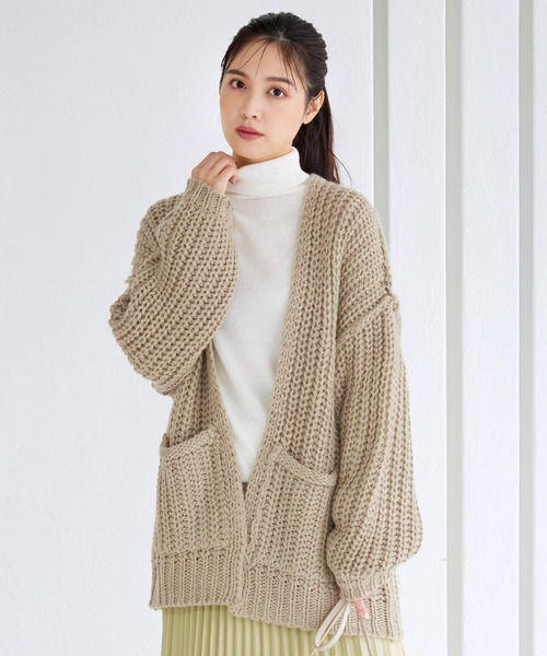 ざっくり編みゆったりニットカーディガン（カーディガン/ボレロ