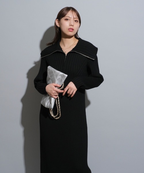 Mystrada（マイストラーダ）の「ジップニットワンピース（ワンピース