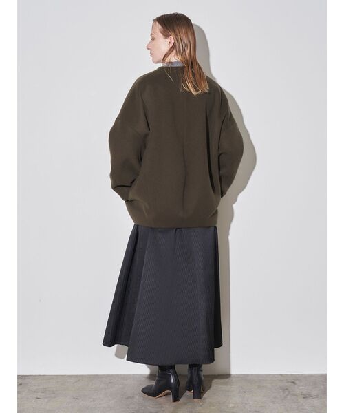 フォルムショートウールコート（ノーカラーコート）｜ELENDEEK（エレン