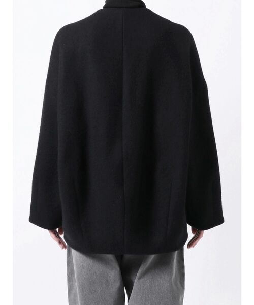 フォルムショートウールコート（ノーカラーコート）｜ELENDEEK（エレン