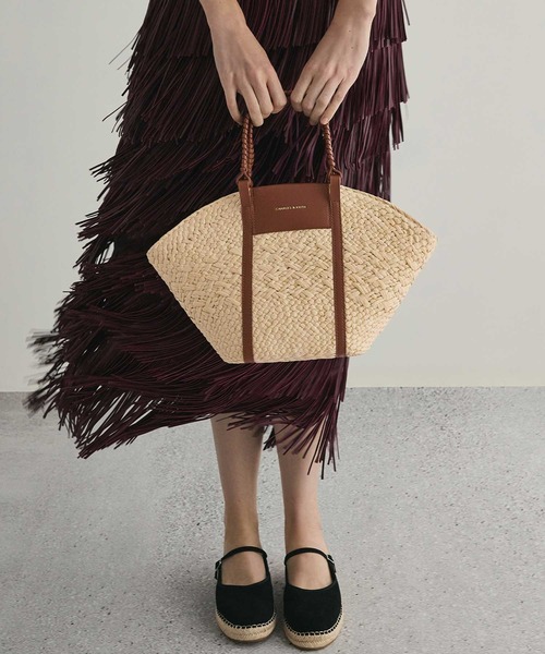 Shalia シャリア ラフィアウーブンバケツバッグ（トートバッグ
