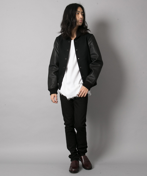 AMERICAN RAG CIE（アメリカンラグシー）の「袖レザー切替 メルトン