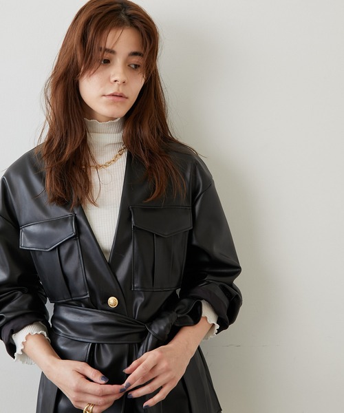 Whim Gazette（ウィムガゼット）の「フェイクレザーブルゾン（ブルゾン