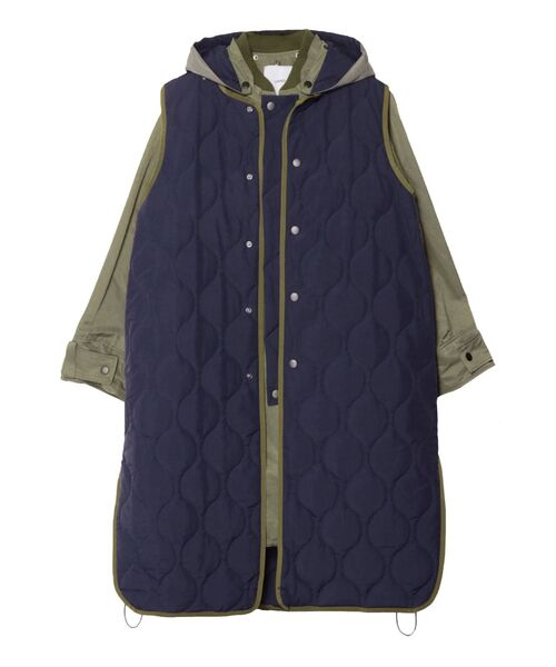 UN3D.（アンスリード）の「キルティングベストレイヤードコート