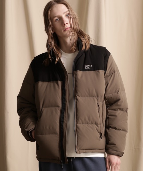 セール】Schott/ショット/2WAY 2TONE DOWN JACKET/2ウェイ 2トーン