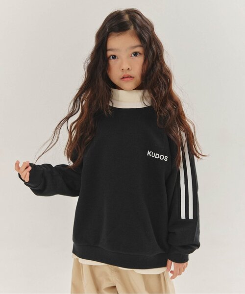 Amlycity サイドラインショートスウェット ブラック サイドライン