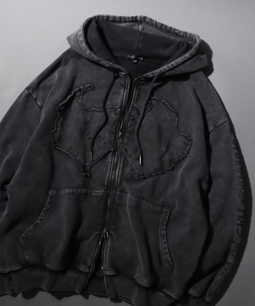 セール】Grunge Style Sweat Hoodie/グランジ ヴィンテージライク