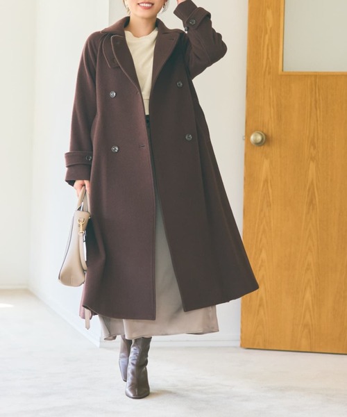 COHINA（コヒナ）の「2wayカラーバックフレアウールコート【低身長