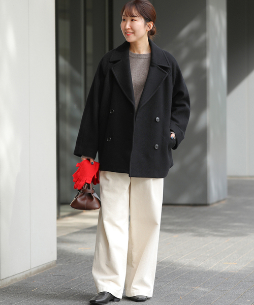 セール】《WEB限定》尾州ウールショートPコート（ピーコート