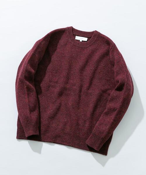 セール】『XLサイズあり』シェットランドウールクルーネックニット