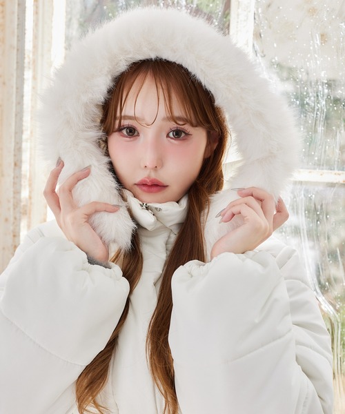 セール】フード付きミドルフェイクダウンコート（その他アウター