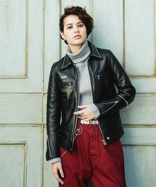 HYSTERIC GLAMOUR シングルライダース風 ジップアップ 長袖 HYSTERIC