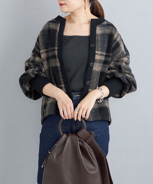 SHIPS（シップス）の「〈手洗い可能〉チェックショートカーディガン