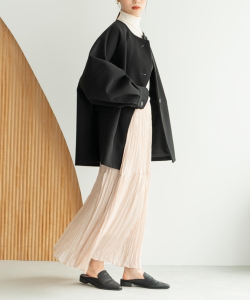 hinari（ヒナリ）の「ウェーブデザインミドルコート（その他アウター