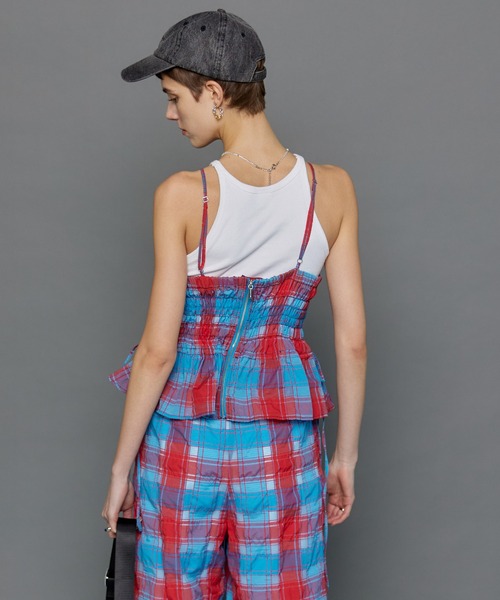 MAISON SPECIAL（メゾンスペシャル）の「Checked Shirring Bustier