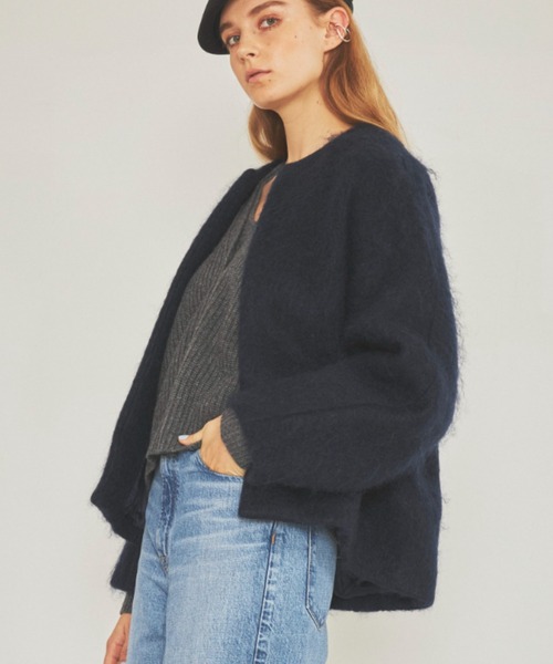 Rouge vif（ルージュヴィフ）の「シャギーショートコート（ノーカラー