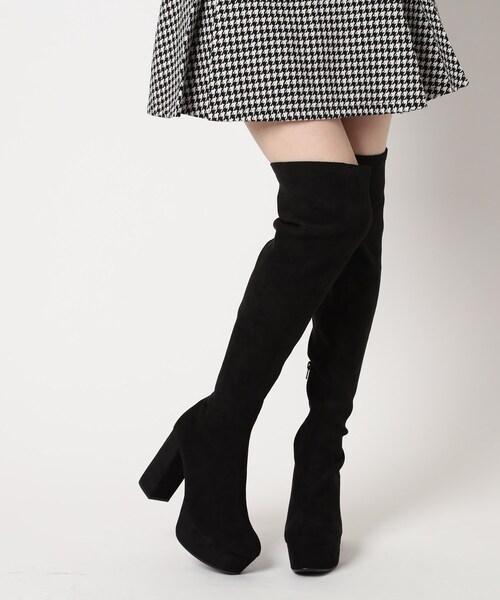 ラク盛り／ニーハイブーツ】リピーター続出／脚長美脚 厚底ニーハイ
