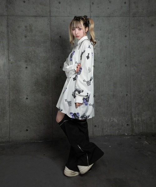 バイカラーBEARプリントシャツ（シャツ/ブラウス）｜Amilige