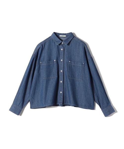 洗濯機可能〉ライトオンス デニム ショート シャツ（シャツ/ブラウス