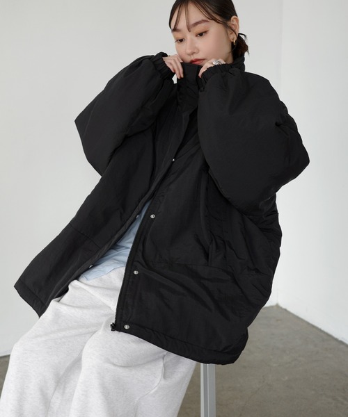 セール】スタンドカラー2way中綿ダウンジャケット（ダウンジャケット