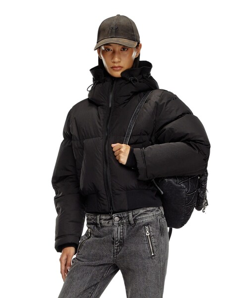 レディース ジップアップダウンジャケット ショート丈（ダウン