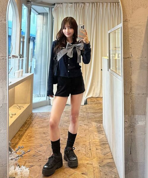 セール】リボンタイドニットカーディガン_ネイビー（カーディガン