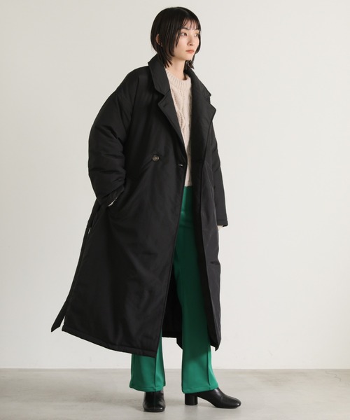 スタンドカラー中綿ロングコート（ダウンジャケット/コート）｜select