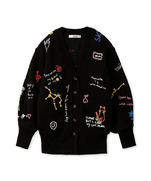 FURFUR（ファーファー）の「【限定カラー】メッセージ刺繍カーディガン