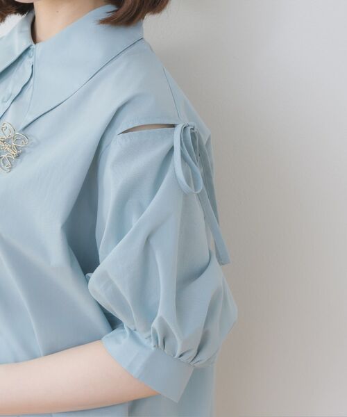 セール】ブローチ付クロップドSH（シャツ/ブラウス）｜ems excite