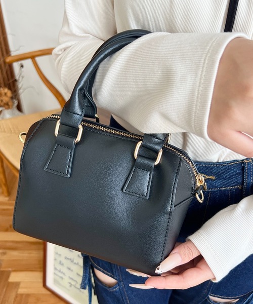 セール】【累計販売数2万個突破！】フェイクレザー ミニボストン