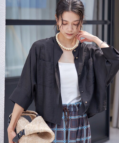 手洗い可能〉シルク混 シアー 羽織 シャツ（シャツ/ブラウス）｜SHIPS