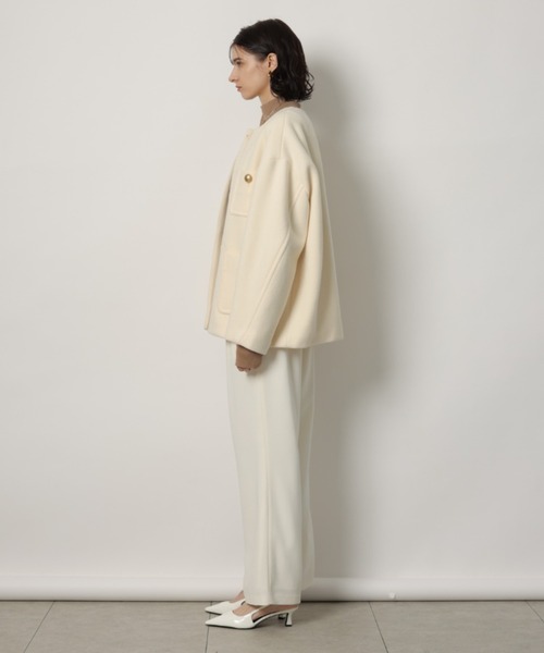 CADUNE（カデュネ）の「ノーカラーポケットコート（ダウンジャケット