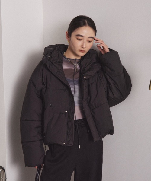 フード付き中綿パフブルゾン（ダウンジャケット/コート）｜Solace