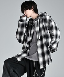 オーバーサイズシャツ」に該当するブラック/黒色系のメンズ