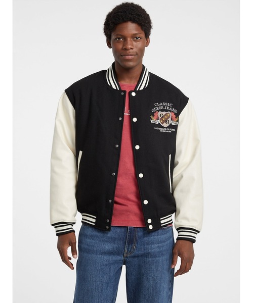GUESS JEANS Letterman Jacket ジャケット スタジャン | GUESS(ゲス