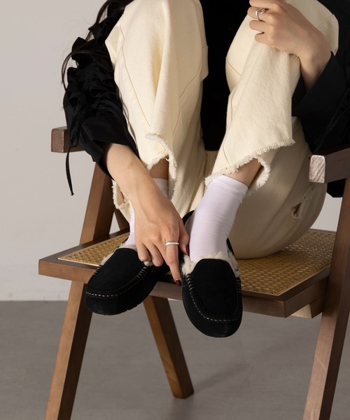 セール】【UGG】ANSLEY ウールボアスリッポン ローファー モカシン