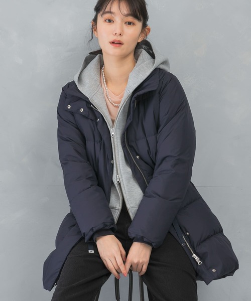 セール】撥水スタンドミドルダウンコート（ダウンジャケット/コート