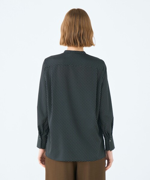 ミニドットプリント スリムボウタイブラウス（シャツ/ブラウス