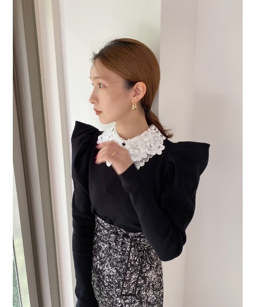 SNIDEL（スナイデル）の「Sustainableレースカラーニットプルオーバー