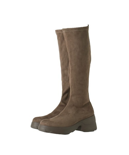 軽量】厚底ストレッチロングブーツ（ブーツ）｜+diana（プラスダイアナ