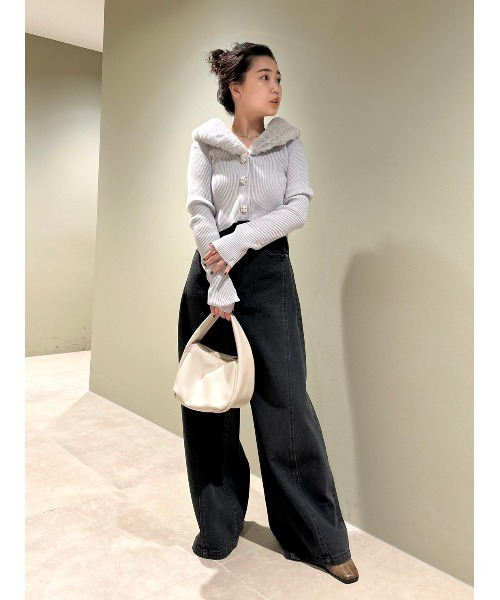 LILY BROWN（リリーブラウン）の「[L.B CANDY STOCK]ファー衿ニット